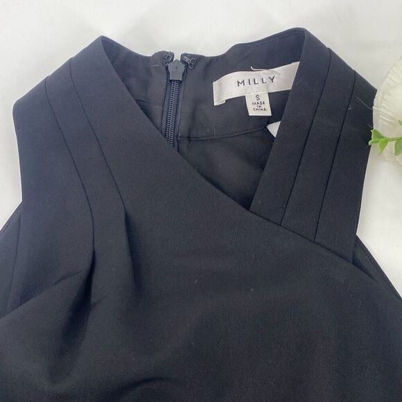 MILLY Preston Cady Asymmetric Halter Top Dressy Black Small NWOT - Picture 8 of 14